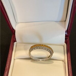 NWOT Helzberg Diamonds Stacking Citrine Ring in Sterling Silver. Size 7
